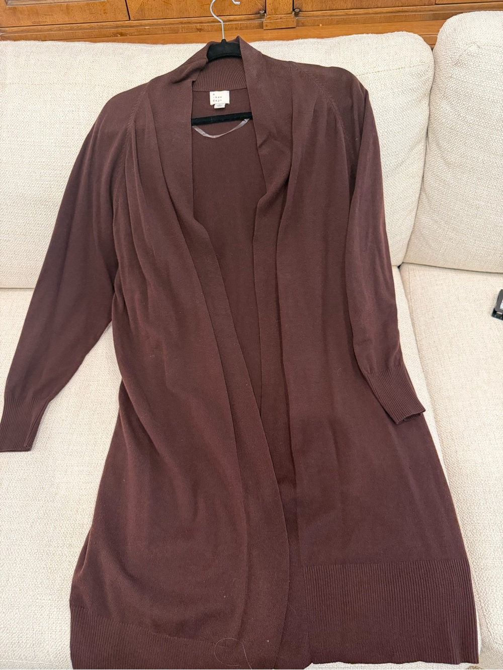 a new day Chocolate Brown Open-Front Longline Cardigan